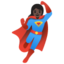 WOMAN SUPERHERO emoji with dark skin tone skin tone