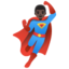 MAN SUPERHERO emoji with dark skin tone skin tone