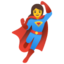 WOMAN SUPERHERO emoji in Google's design style - Unicode 1F9B8-200D-2640-FE0F