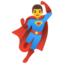 MAN SUPERHERO emoji in Google's design style - Unicode 1F9B8-200D-2642-FE0F