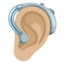 EAR WITH HEARING AID emoji with medium-light skin tone skin tone