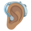 EAR WITH HEARING AID emoji with medium skin tone skin tone