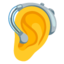 EAR WITH HEARING AID emoji in Google's design style - Unicode 1F9BB