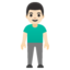 MAN STANDING emoji with light skin tone skin tone