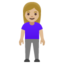 WOMAN STANDING emoji with medium-light skin tone skin tone