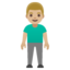 MAN STANDING emoji with medium-light skin tone skin tone