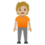 STANDING PERSON emoji with medium-light skin tone skin tone