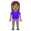 WOMAN STANDING emoji with medium skin tone skin tone