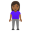 WOMAN STANDING emoji with medium-dark skin tone skin tone