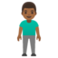 MAN STANDING emoji with medium-dark skin tone skin tone