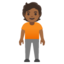 STANDING PERSON emoji with medium-dark skin tone skin tone