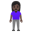 WOMAN STANDING emoji with dark skin tone skin tone