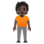 STANDING PERSON emoji with dark skin tone skin tone