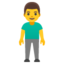 MAN STANDING emoji in Google's design style - Unicode 1F9CD-200D-2642-FE0F