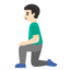 MAN KNEELING emoji with light skin tone skin tone