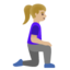 WOMAN KNEELING FACING RIGHT emoji with medium-light skin tone skin tone