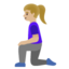 WOMAN KNEELING emoji with medium-light skin tone skin tone