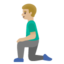 MAN KNEELING emoji with medium-light skin tone skin tone