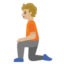 KNEELING PERSON emoji with medium-light skin tone skin tone