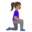 WOMAN KNEELING FACING RIGHT emoji with medium skin tone skin tone