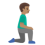 MAN KNEELING FACING RIGHT emoji with medium skin tone skin tone