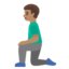 MAN KNEELING emoji with medium skin tone skin tone