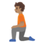 KNEELING PERSON emoji with medium skin tone skin tone