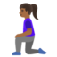 WOMAN KNEELING emoji with medium-dark skin tone skin tone