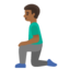 MAN KNEELING emoji with medium-dark skin tone skin tone