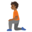 KNEELING PERSON emoji with medium-dark skin tone skin tone