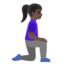 WOMAN KNEELING FACING RIGHT emoji with dark skin tone skin tone