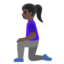 WOMAN KNEELING emoji with dark skin tone skin tone