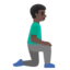 MAN KNEELING FACING RIGHT emoji with dark skin tone skin tone