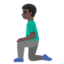 MAN KNEELING emoji with dark skin tone skin tone