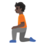 KNEELING PERSON emoji with dark skin tone skin tone