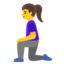 WOMAN KNEELING emoji in Google's design style - Unicode 1F9CE-200D-2640-FE0F