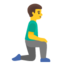 MAN KNEELING FACING RIGHT emoji in Google's design style - Unicode 1F9CE-200D-2642-FE0F-200D-27A1-FE0F