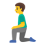 MAN KNEELING emoji in Google's design style - Unicode 1F9CE-200D-2642-FE0F