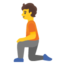 KNEELING PERSON emoji in Google's design style - Unicode 1F9CE