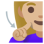 DEAF WOMAN emoji with medium-light skin tone skin tone