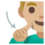 DEAF MAN emoji with medium-light skin tone skin tone