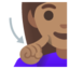 DEAF WOMAN emoji with medium skin tone skin tone