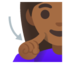 DEAF WOMAN emoji with medium-dark skin tone skin tone