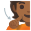 DEAF PERSON emoji with medium-dark skin tone skin tone