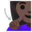 DEAF WOMAN emoji with dark skin tone skin tone