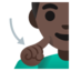 DEAF MAN emoji with dark skin tone skin tone