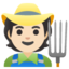 FARMER emoji with light skin tone skin tone