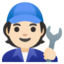 MECHANIC emoji with light skin tone skin tone