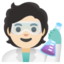 SCIENTIST emoji with light skin tone skin tone