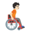 PERSON IN MANUAL WHEELCHAIR FACING RIGHT emoji with light skin tone skin tone